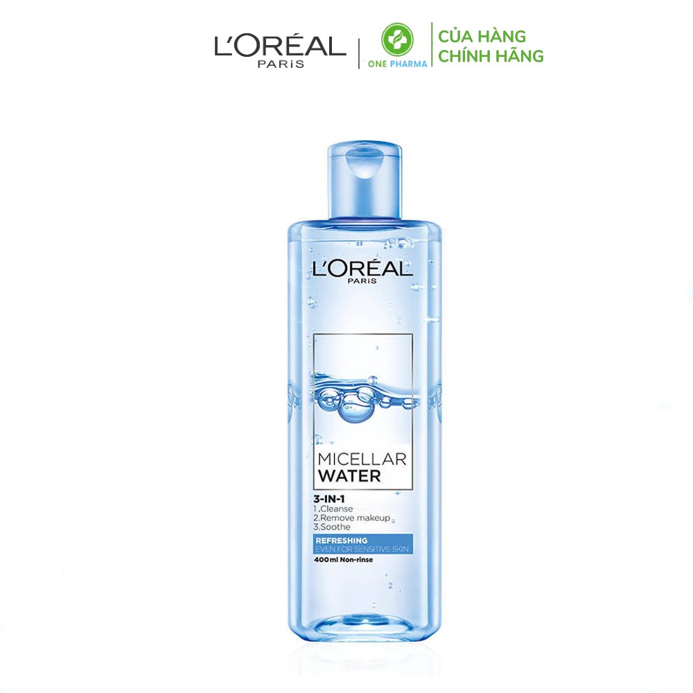 Nước tẩy trang L’OREAL 3 in 1 Micellar làm sạch sâu, mềm mịn da 400ml