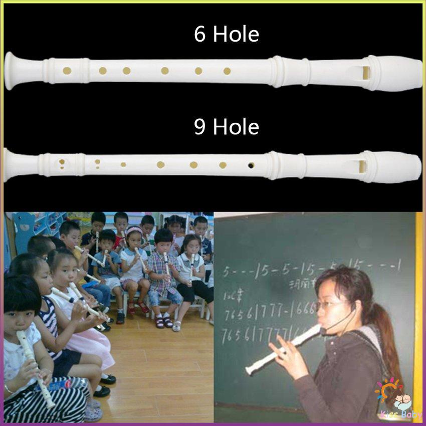 Nhạc cụ làm bằng nhựa ABS màu trắng cho trẻ em Máy ghi âm nhạc Soprano Sáo dài