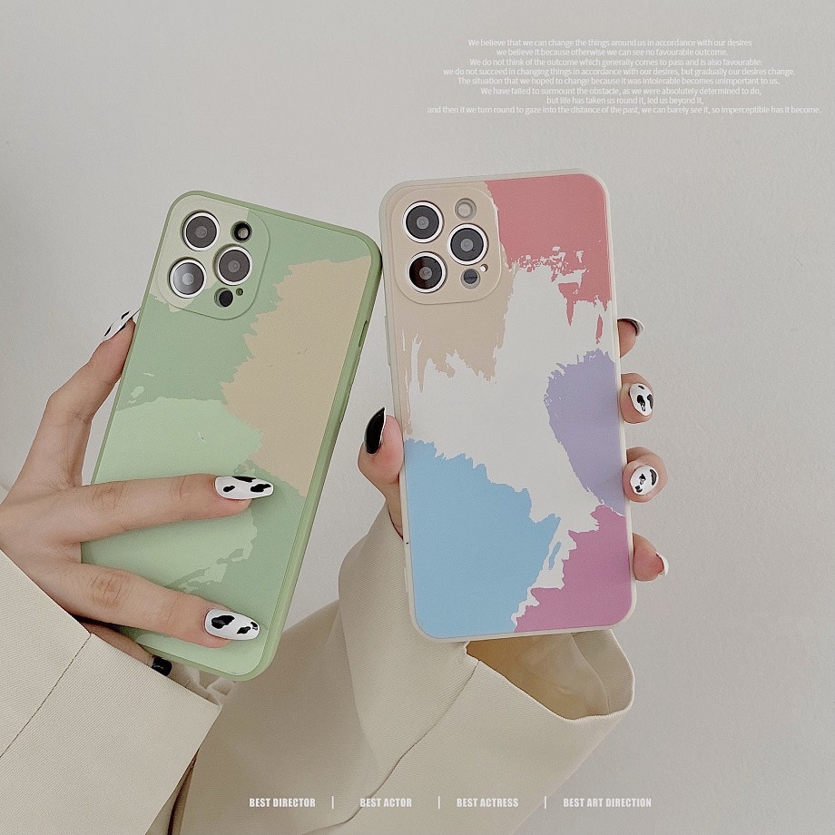 删除 Cho Compatible For Iphone 11 Pro Max X Xs Max 8 7 Plus SE 2020 Ốp Điện Thoại Silicon Chống Va Đập Màu Nước