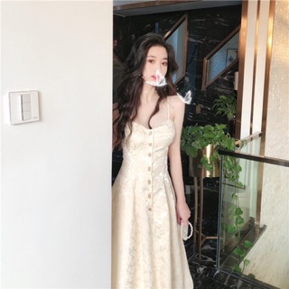 Đầm Tiểu Thư Hoa Trắng Vàng Bóng Lụa Siêu Hottt
