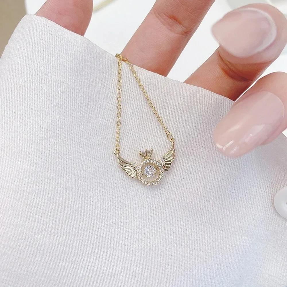 Vòng cổ Ngắn Hình Đôi Cánh Thiên Thần Đính Đá Lấp Lánh