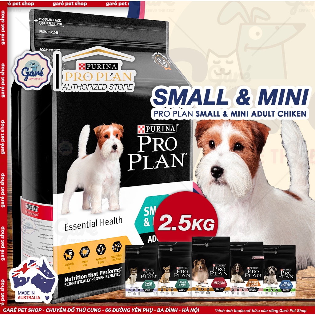 2.5kg - Hạt Purina Pro Plan cho Chó giống nhỏ trưởng thành ProPlan Adult Dog Small &amp; Mini Chicken thức ăn hạt dinh dưỡng