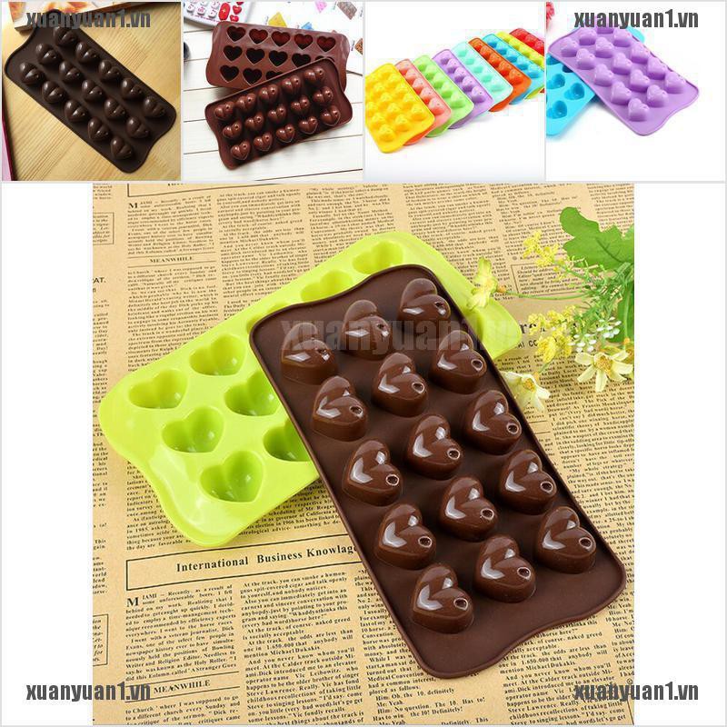 Khuôn silicone Tạo Hình Trái Tim Làm Bánh Với 1 Ngăn Tiện Dụng
