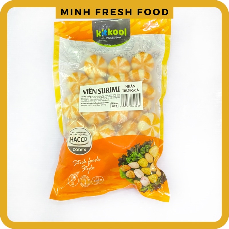 [NOWSHIP] Viên Surimi nhân trứng cá 500g(Chỉ Ship TP HCM)