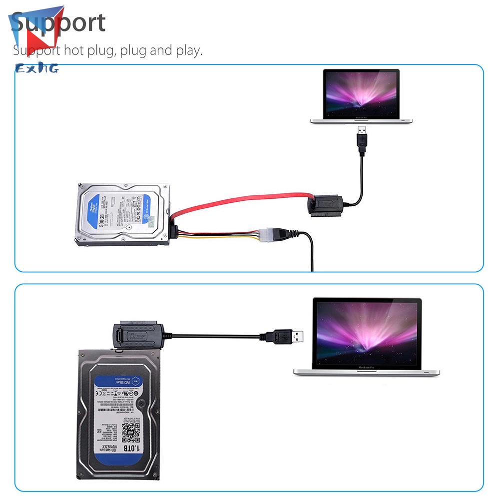 Cáp Chuyển Đổi Usb 2.0 Sang IDE/SATA Cho Ổ Đĩa Cứng 2.5 3 Inch