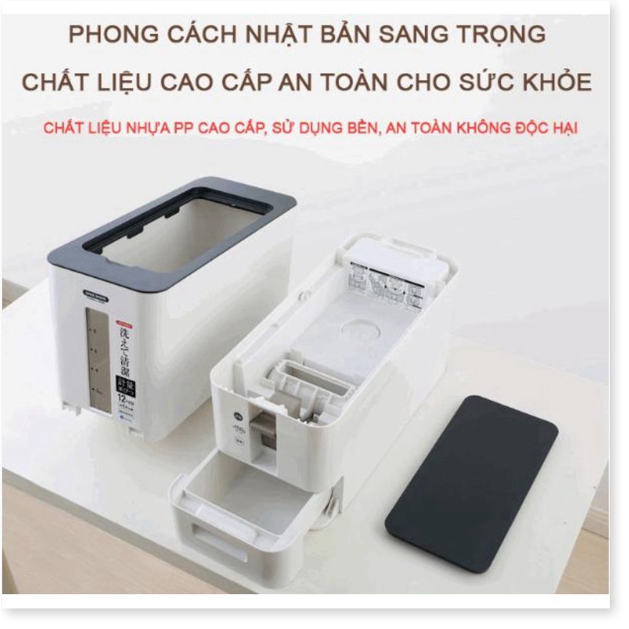 Thùng đựng gạo thông minh 12kg công nghệ kháng khuẩn - King's Garden