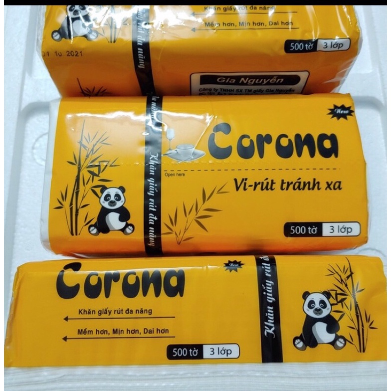 Khăn giấy rút đa năng Corona gấu trúc