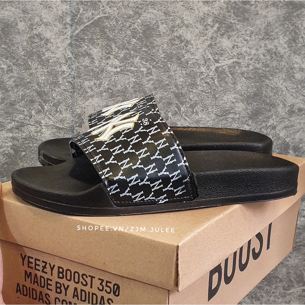 Dép Ulzzang nữ quai da thêu nổi (N&amp;Y) xịn xò Dép quai ngang hot trend