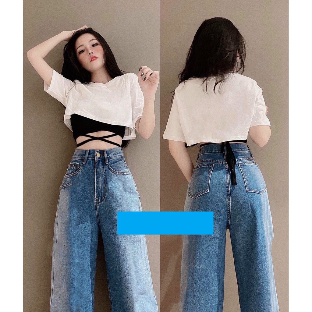 [ FREESHIP, HÌNH THẬT CUỐI ] QUẦN JEAN ỐNG RỘNG NỮ LƯNG CAO ỐNG 2 MÀU DỌC CAO CẤP NITI SIÊU HOT HIT ĐỦ SIZE