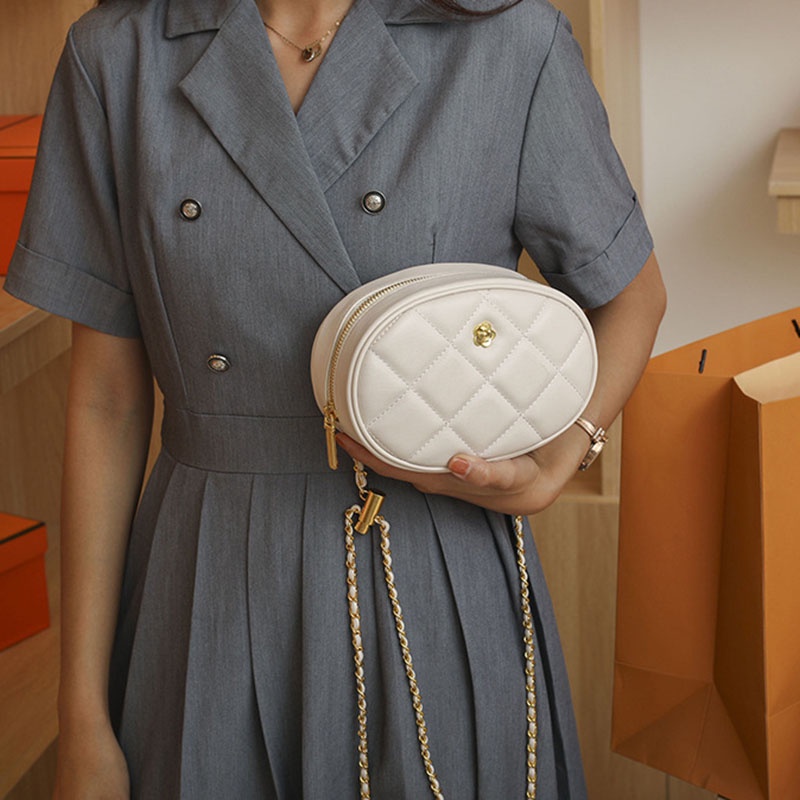 Túi Đeo Chéo Dây Xích Dáng Tròn Nhỏ Dễ Phối Đồ Thời Trang Cho Nữ