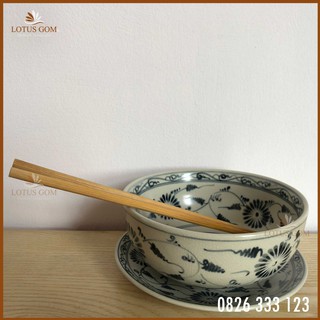 Tô Sứ Vẽ Tay Men Rạn Cổ 18cm- Bát Ăn Mì, Phở, Cháo, Canh