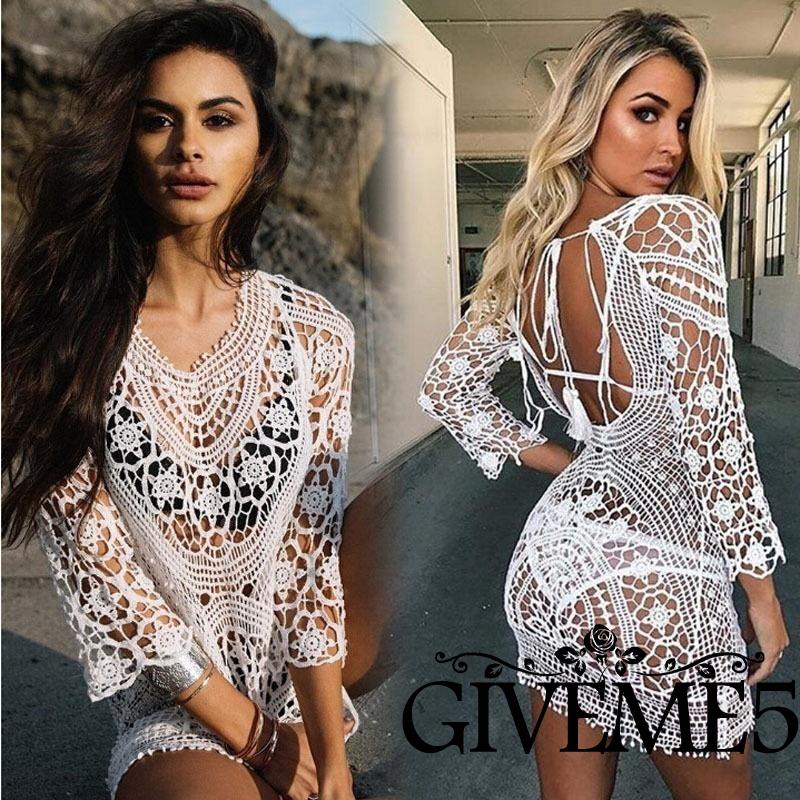 Đầm ren mặc ngoài bikini quyến rũ cho nữ