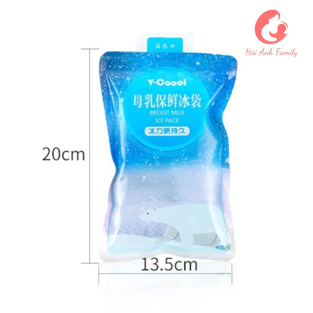 Túi Đá Khô Giữ Lạnh Sữa V-coool 400ml