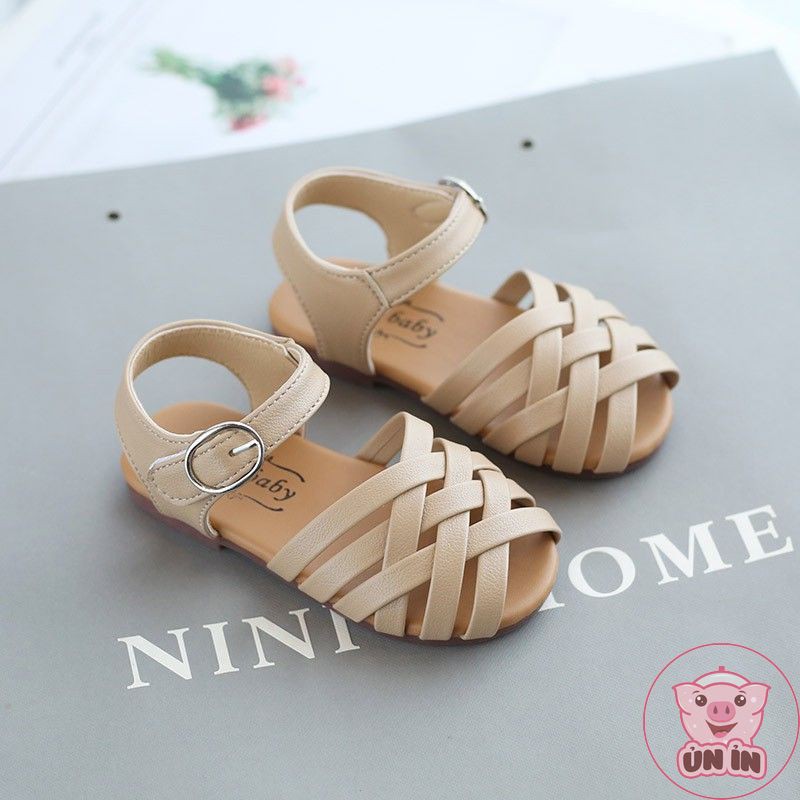 Dép cho bé gái - Giày sandal quai đan chéo chắc chắn da PU siêu mềm hàng chính hãng MG Baby cho bé V285