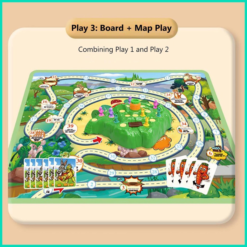 Bộ Trò Chơi Board Game Bẫy Thỏ / Rùa / Đường Đua Thỏ Di Động Dễ Mang Theo