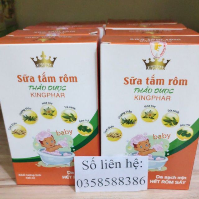 Sữa tắm rôm thảo dược Kingphar - da sạch mịn, hết rôm sảy