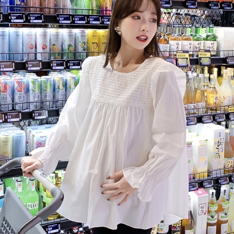 Áo babydoll thiết kế MISS RITA Áo bầu công sở tay dài bèo ngực thiết kế bởi MISS RITA