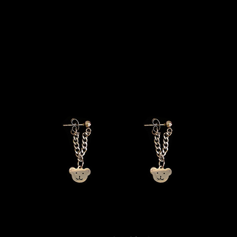Bông tai kim loại mặt hình gấu xinh xắn dành cho nữ
