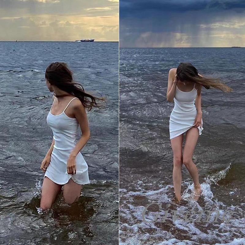 Đầm không tay dáng ôm Hở Lưng Màu Sắc Thời Trang