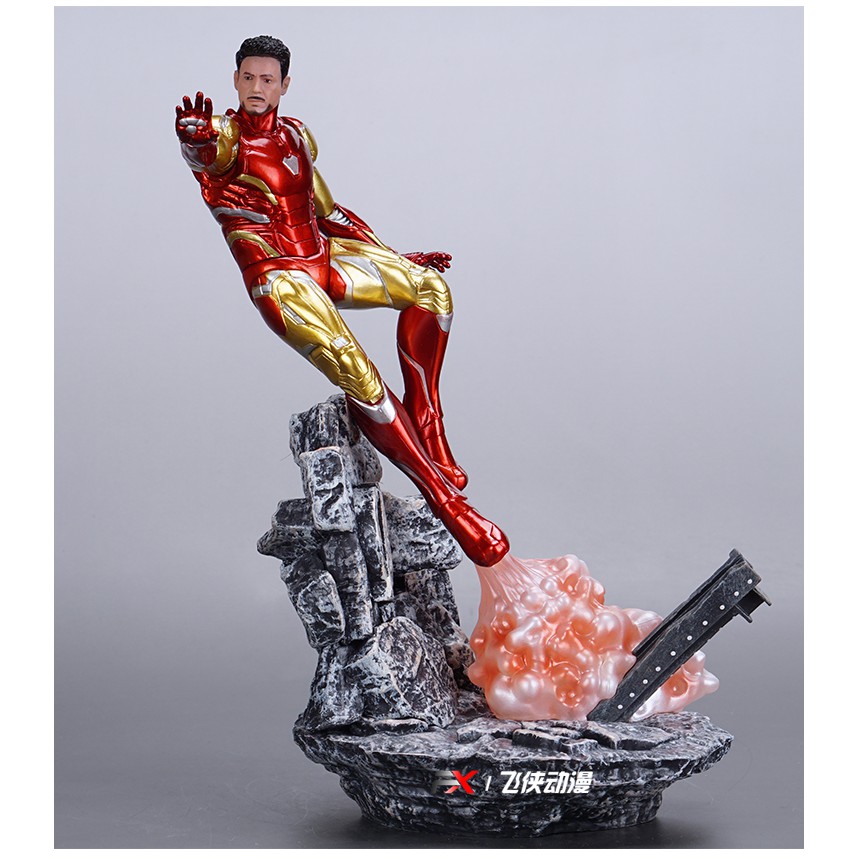 Mô hình tượng Iron man Mark 85 mk 85 + Vợ Pepper giáp Rescue, Vợ chồng Iron man trong Endgame