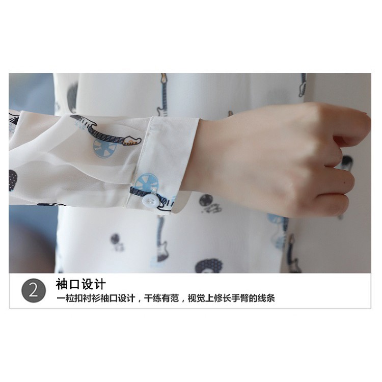 Áo nữ dài tay cổ bẻ bằng vải chiffon thời trang Hàn Quốc | BigBuy360 - bigbuy360.vn