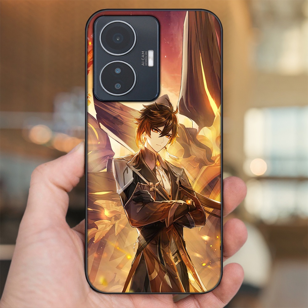 Ốp lưng Vivo Y55 2022 viền đen in hình Zhongli Genshin Impact