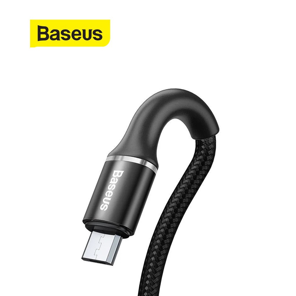 Cáp sạc nhanh Baseus Halo Micro dây dù siêu bền tích hợp đèn Led dài 200CM cho Android