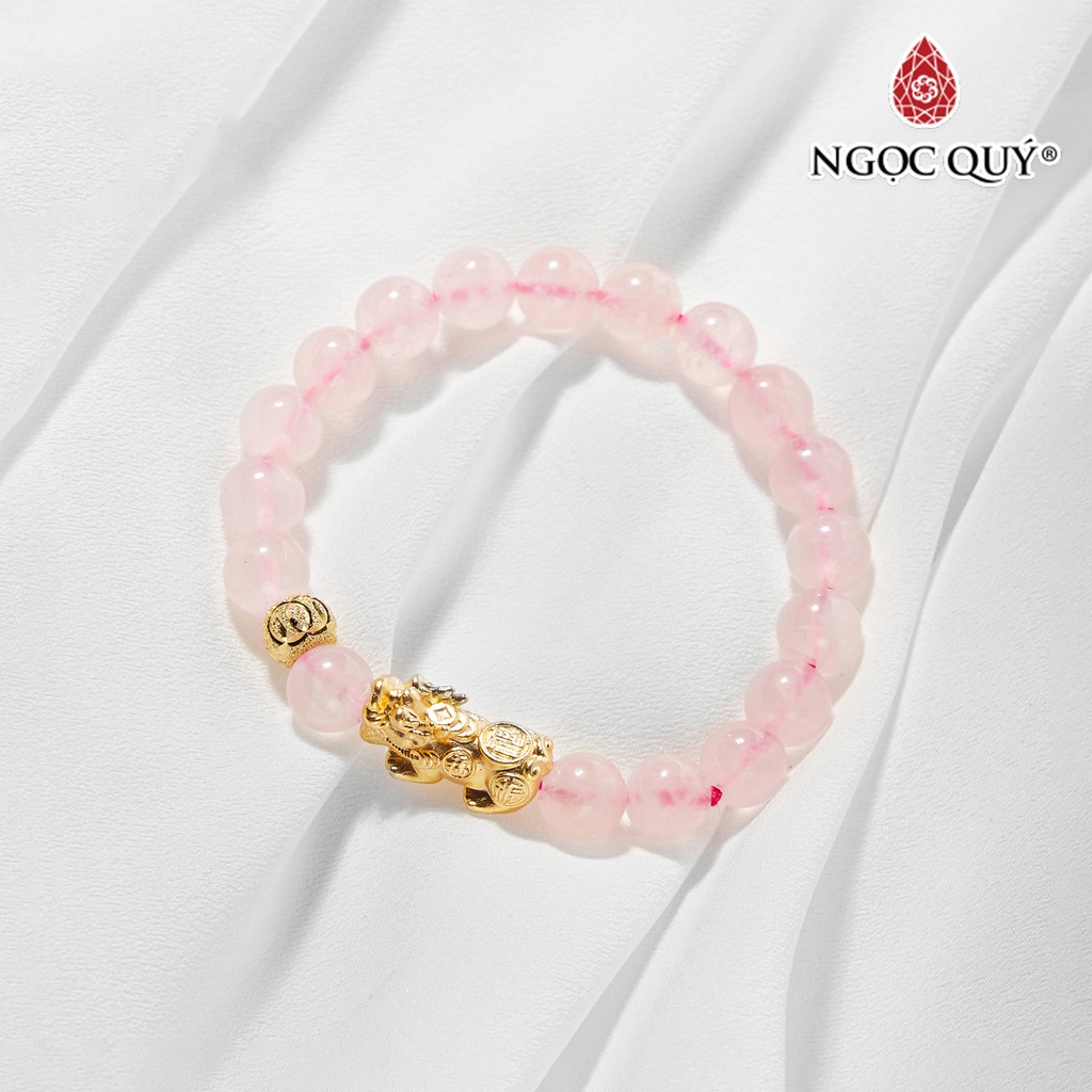 Vòng TA hồng phối tỳ hưu bạc mạ vàng - Ngọc Quý