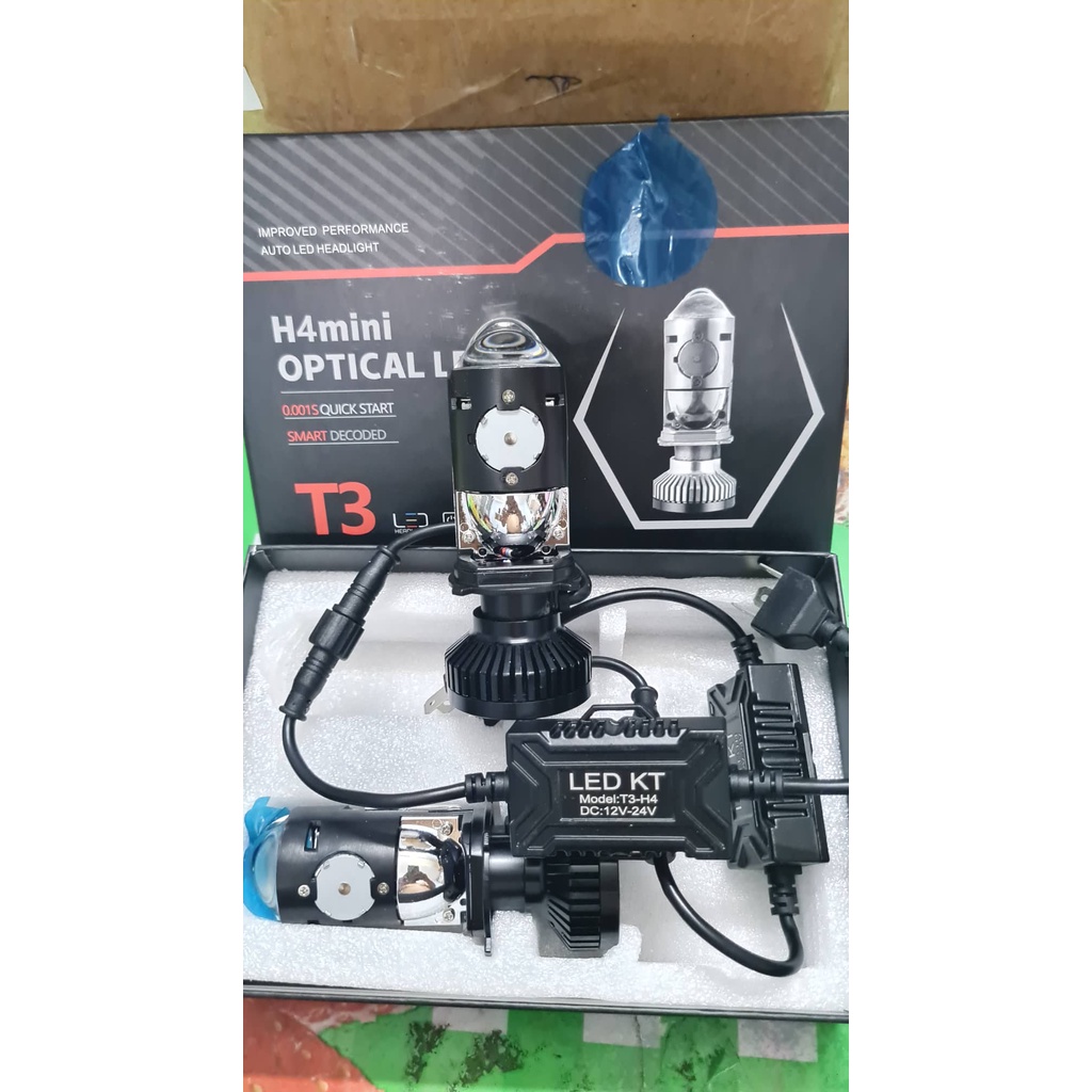 Siêu phẩm bi cầu mini H4 có màn chập và trợ pha matrix công suất 48W mã số T3 (nâng cấp từ T2) auto 12V 24V