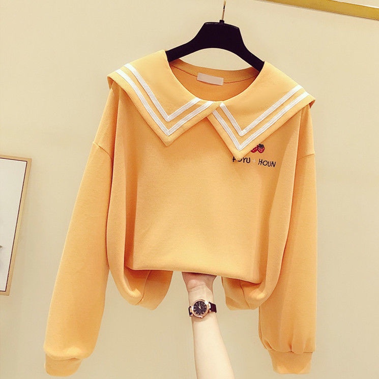 Áo sweater Tay Dài Cổ Thủy Thủ Màu Trơn Phong Cách Hàn Quốc Thời Trang Mùa Thu 2022 Mới Dành Cho Bé Trai Bé Gái
