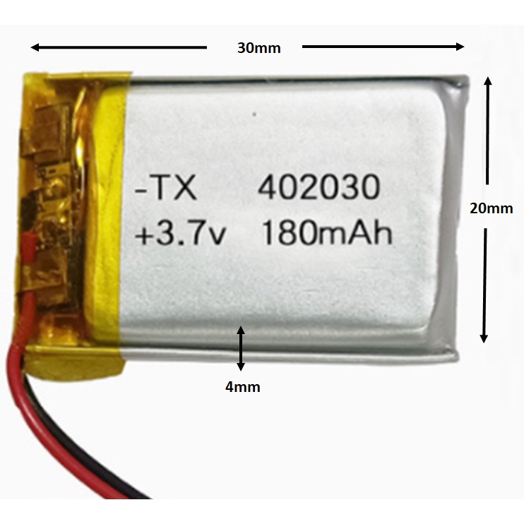 Pin Lithium - Ion 3.7V 402030 180mah