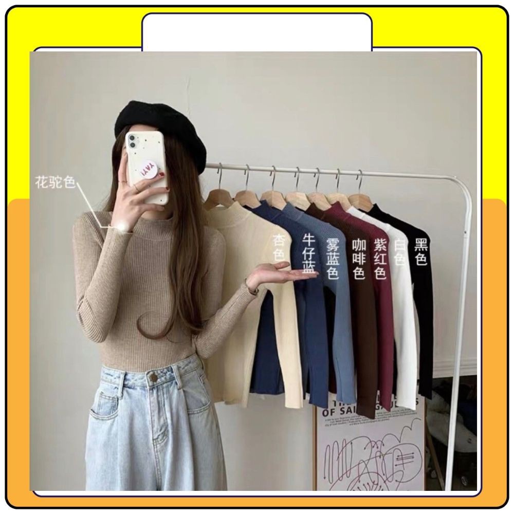 Áo len tăm nữ dài tay cổ 3 phân freesize phong cách Hàn Quốc, áo body kiểu dáng basic nhiều màu Queenshop | BigBuy360 - bigbuy360.vn
