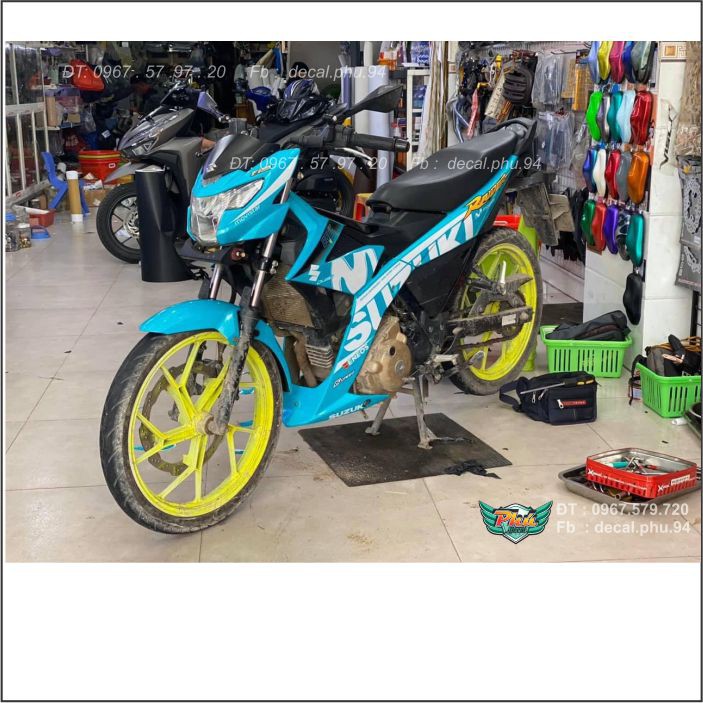 Tem Rời Satria Movistar Xanh trắng (V)