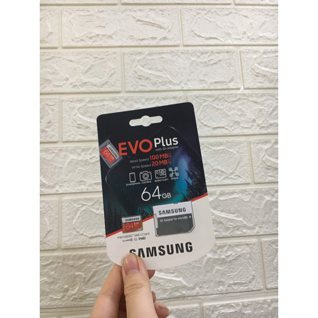 Thẻ Nhớ MicroSDXC Samsung EVO Plus U3 64GB 100MB/s MB-MC64G