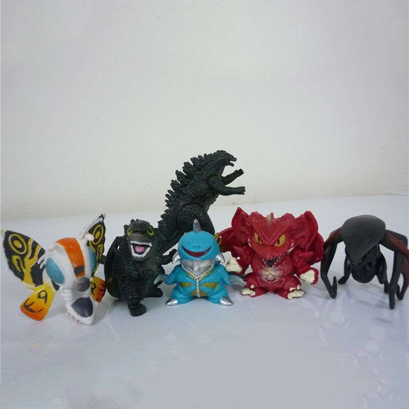 Set 6 Mô Hình Nhân Vật Phim Godzilla Destoroyah Gigan Muto Mothra Chibi
