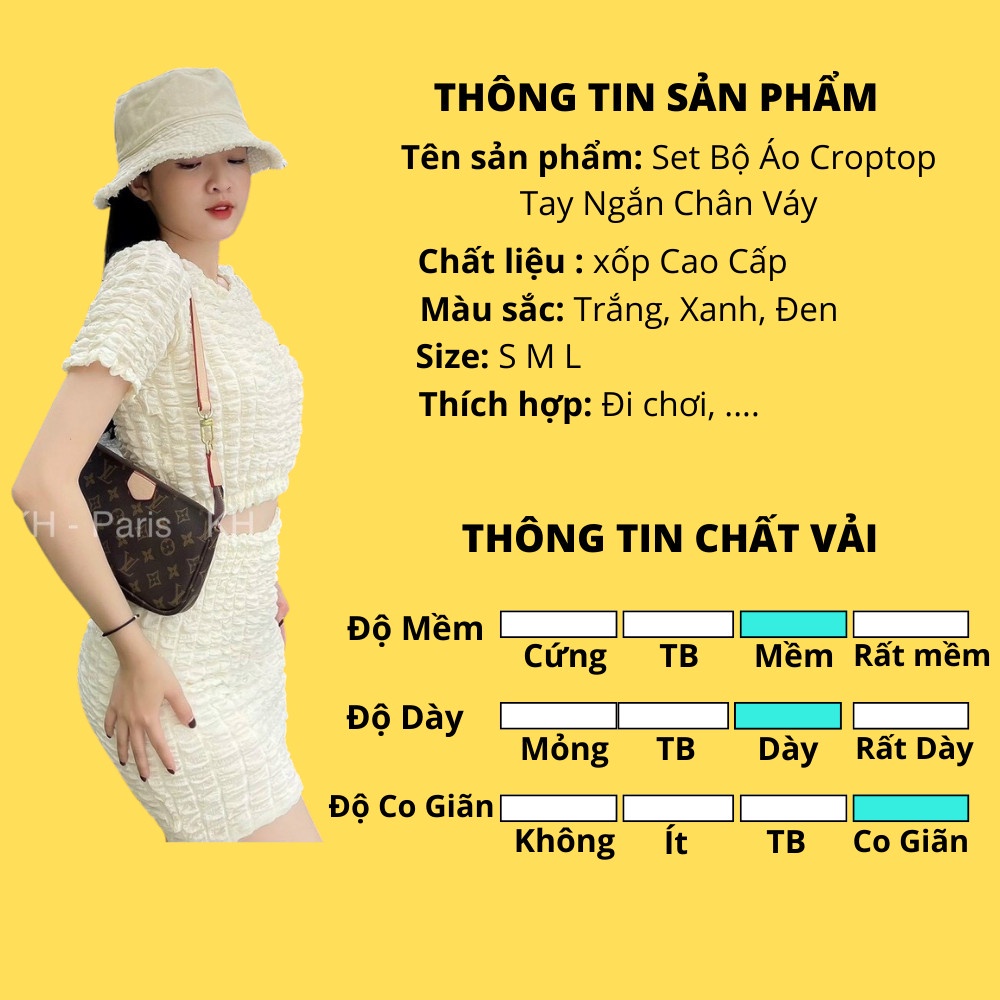 Set Bộ Áo Croptop Tay Ngắn Chân Váy MELLYSTORE Chất Liệu Vải Xốp Cao Cấp Nhiều Màu Đẹp Quyến Rũ Sang Trọng