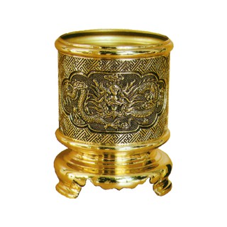 Lư nhang rồng ống Size 1 đồng vàng Vĩnh Tiến