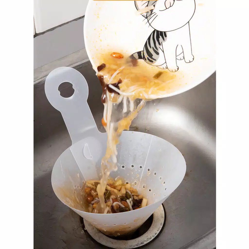 Phễu Lọc Rác/ Thức Ăn Thừa Nhựa Trắng Tiện Ích - Phễu Lọc Rác Tam Giác- Phễu Lọc Rác Đa Năng Dumi Shop