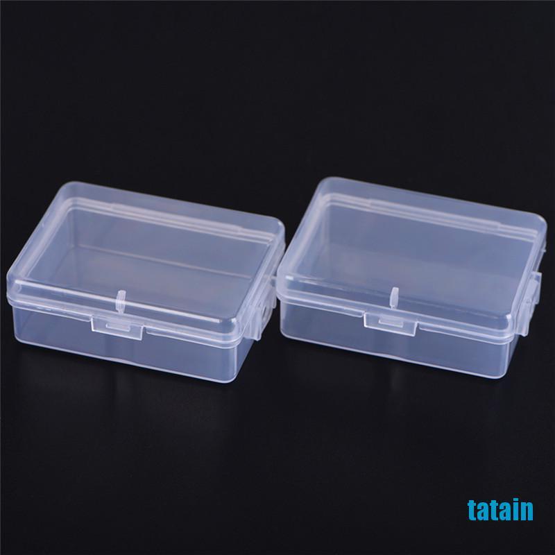 Set 2 hộp đựng bằng nhựa trong suốt hình vuông đựng đồ đa năng tiện dụng