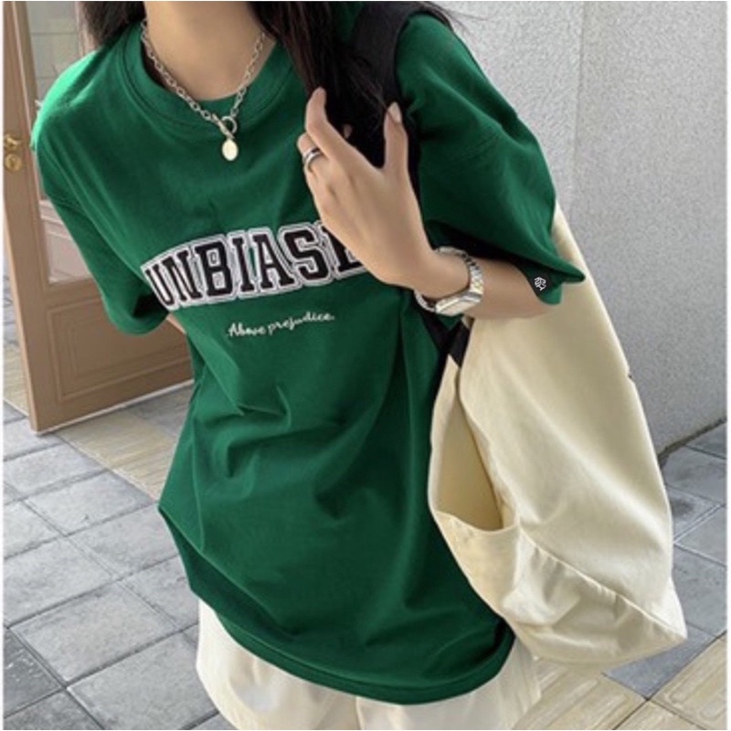 Áo Thun Phông Logo Tay Nam Nữ Pink Tay Lỡ Form Rộng Unbiased Unisex