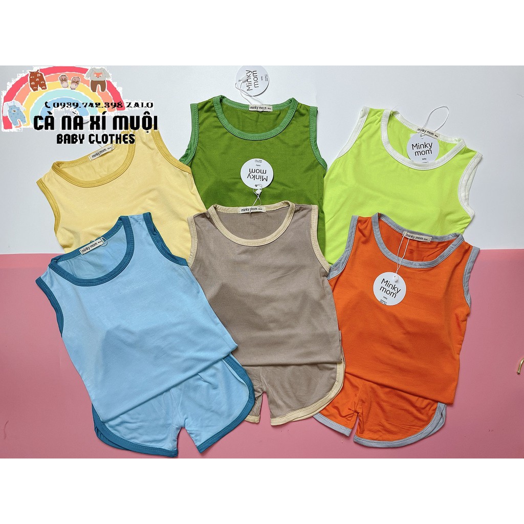 Size Đại 7-26KGFREE SHIP Bộ Minky Mom Ba Lỗ Thun Lạnh Cao Cấp Dể Thương Cho Bé Gái Bé Trai, Đủ Màu