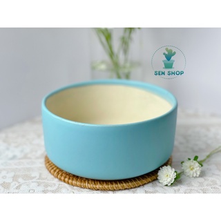 Chậu men trồng cây ( trụ thấp màu pastel)