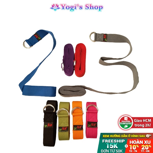 Dây Tập Yoga Dài 2.3m, Bản Rộng 3.8cm, Dày 2mm, Chất Liệu Cotton | Nhiều Màu Lựa Chọn