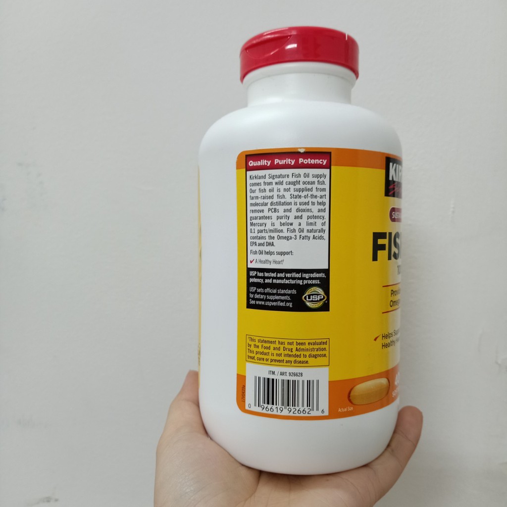 Viên uống dầu cá Kirkland Fish oil 1000mg  400 viên của Mỹ | BigBuy360 - bigbuy360.vn