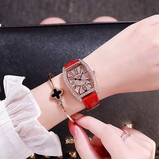 Đồng hồ thời trang nữ DZG mẫu mới dây da mặt đính đá siêu đẹp