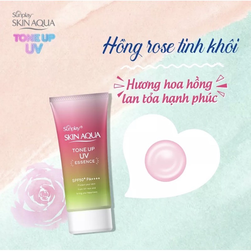 Sữa/Tinh chất chống nắng nâng tông Sunplay Skin Aqua Tone Up UV Happiness Aura (Rose) 50g