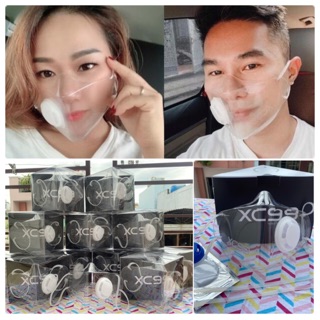 Khẩu trang nhựa y tế trong suốt XC99 mở FaceID - Tặng kèm van lọc khí và dây thay thế