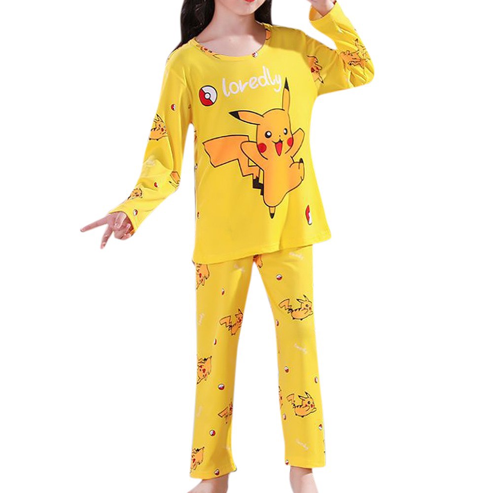 Bộ Pijama Dài Tay In Họa Tiết Hoạt Hình Cho Bé Trai / Gái