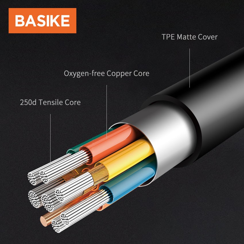 Tai Nghe BASIKE BSK-MT11 Giả Ồn Cáp Dài 1.2M Có Micro