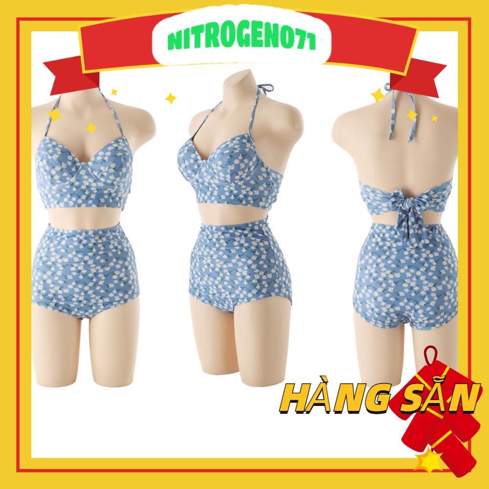 Nitrogen071 Women Halter Bikinis High Waist Bikini Bottom Two Piece Bathing Suit Fashion for Summer Beach Sport Surfing